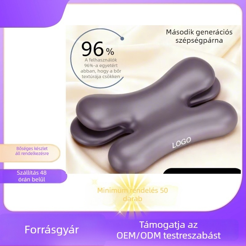 Mélyalvásra tervezett párna oldalsó alvók számára, arc- és szemnyomás nélkül, ránctalanító memóriahabos párna, lassú visszapattanással