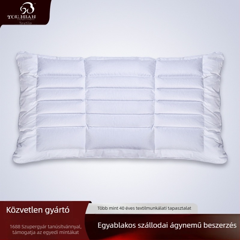Szállodai hajdinás párna 100% pamut maggal