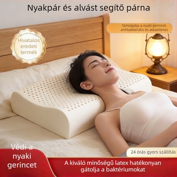 Természetes latex nyakpárna, nyaki gerinc támogatás, latex párnakeret, univerzális felnőtteknek szánt modell