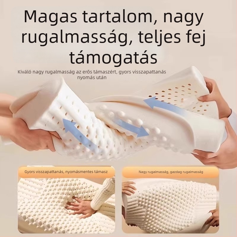 Természetes latex nyakpárna, nyaki gerinc támogatás, latex párnakeret, univerzális felnőtteknek szánt modell
