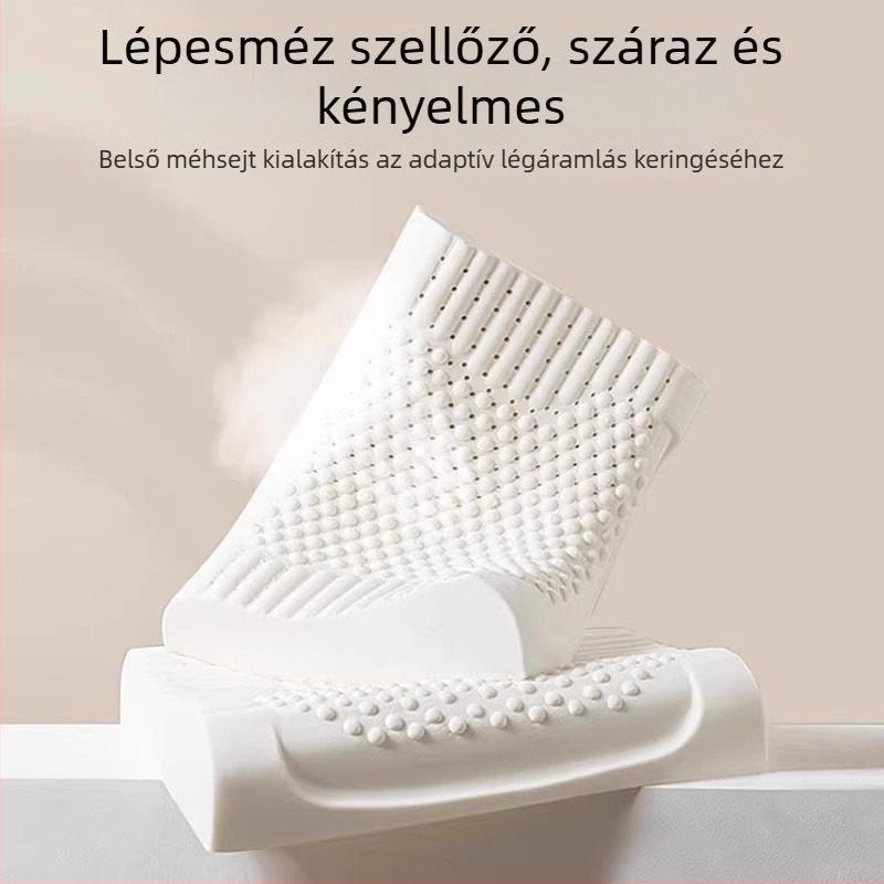 Természetes latex nyakpárna, nyaki gerinc támogatás, latex párnakeret, univerzális felnőtteknek szánt modell