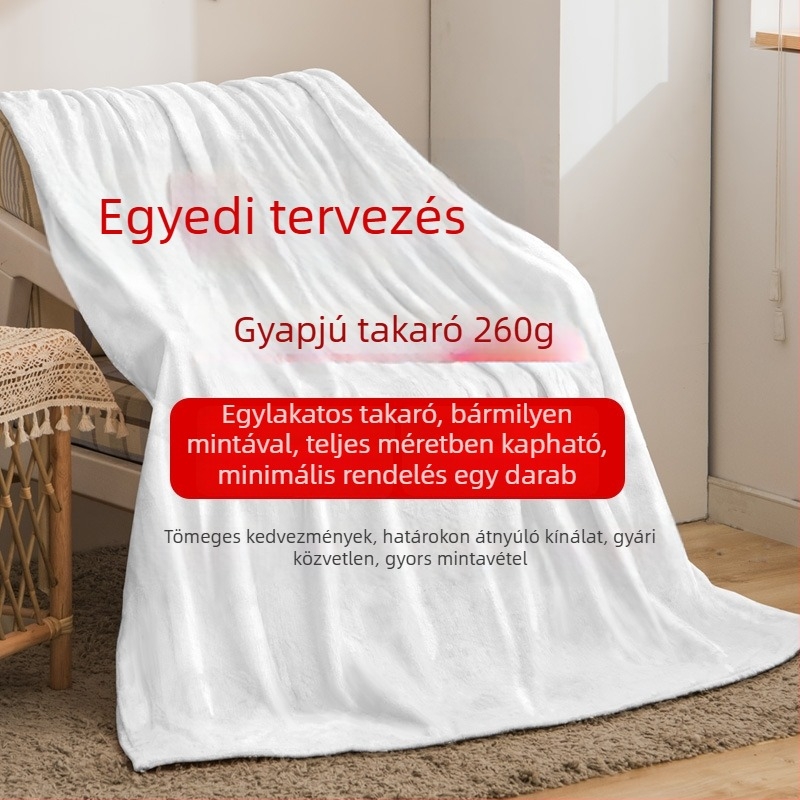 Személyre szabható 3D digitális nyomtatású flanel pléd – poliészter