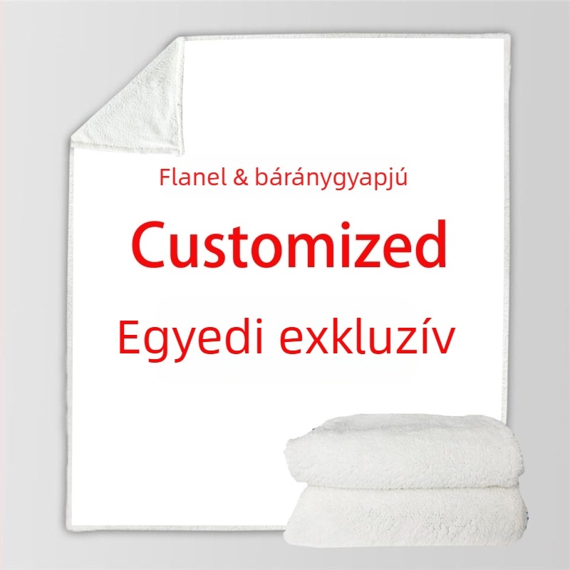 Egyedi flanel pléd otthonra és kanapéra, bárányházás hatású pléd, légkondicionáláshoz alkalmas, irodai pihenő pléd