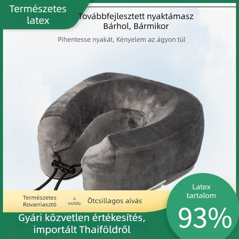 Természetes latexből készült U-formájú utazó nyakpárna latexgolyó töltelékkel