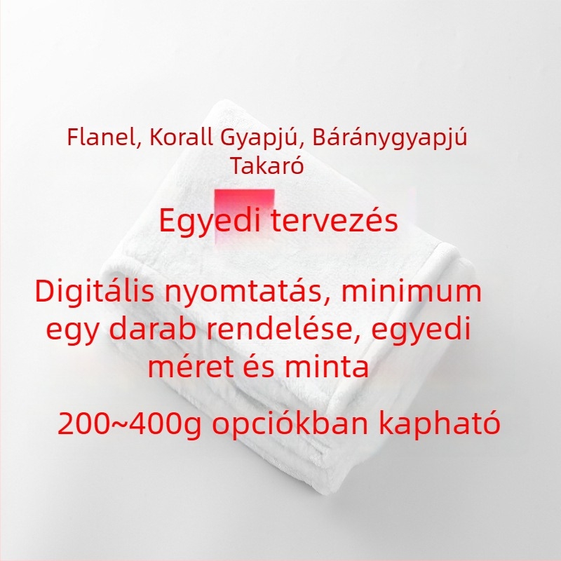 Személyre szabott flanel pléd digitális nyomással, rajzfilm mintával, bárány velúr és korall plüss, alvásméretben