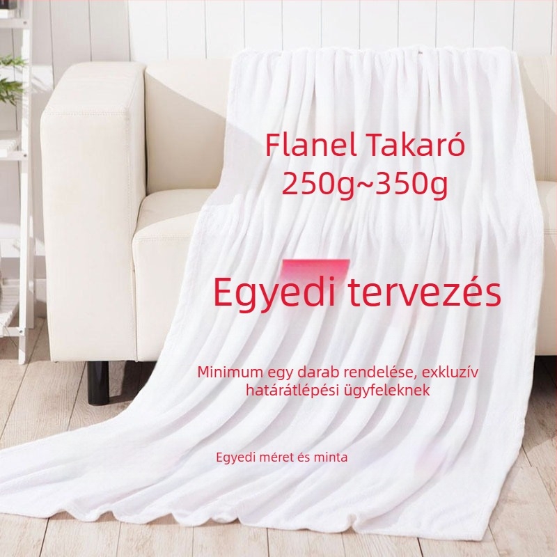 Személyre szabott flanel pléd digitális nyomással, rajzfilm mintával, bárány velúr és korall plüss, alvásméretben