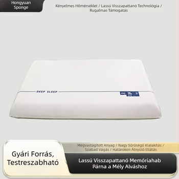 Hotel-stílusú memóriahabos nyakpárna, lassú visszapattanás, mély alvás, uniszex
