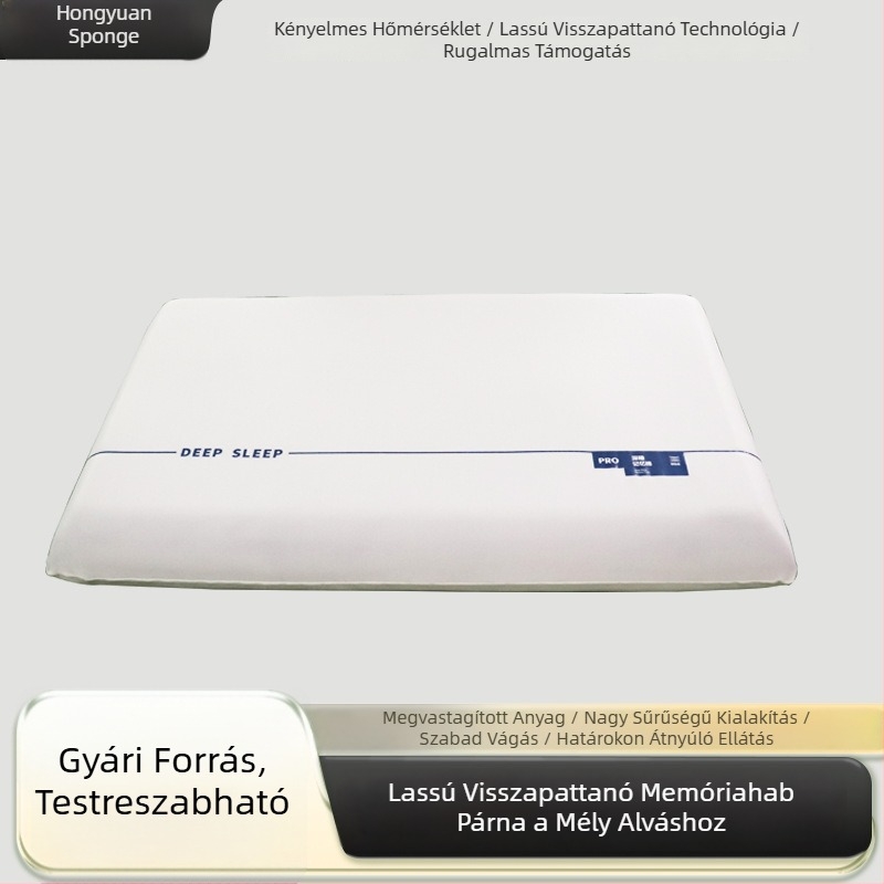Hotel-stílusú memóriahabos nyakpárna, lassú visszapattanás, mély alvás, uniszex