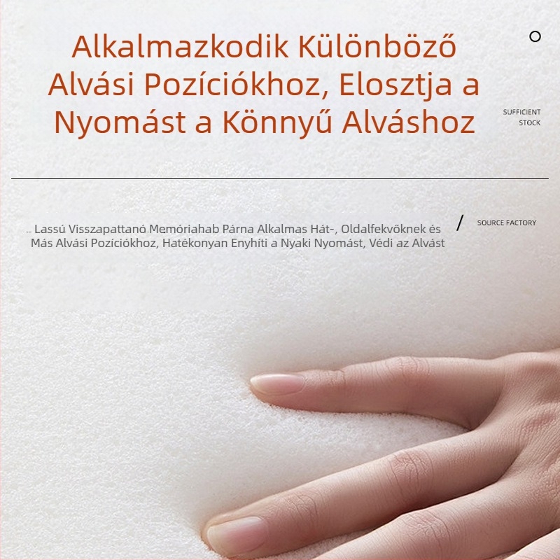 Hotel-stílusú memóriahabos nyakpárna, lassú visszapattanás, mély alvás, uniszex