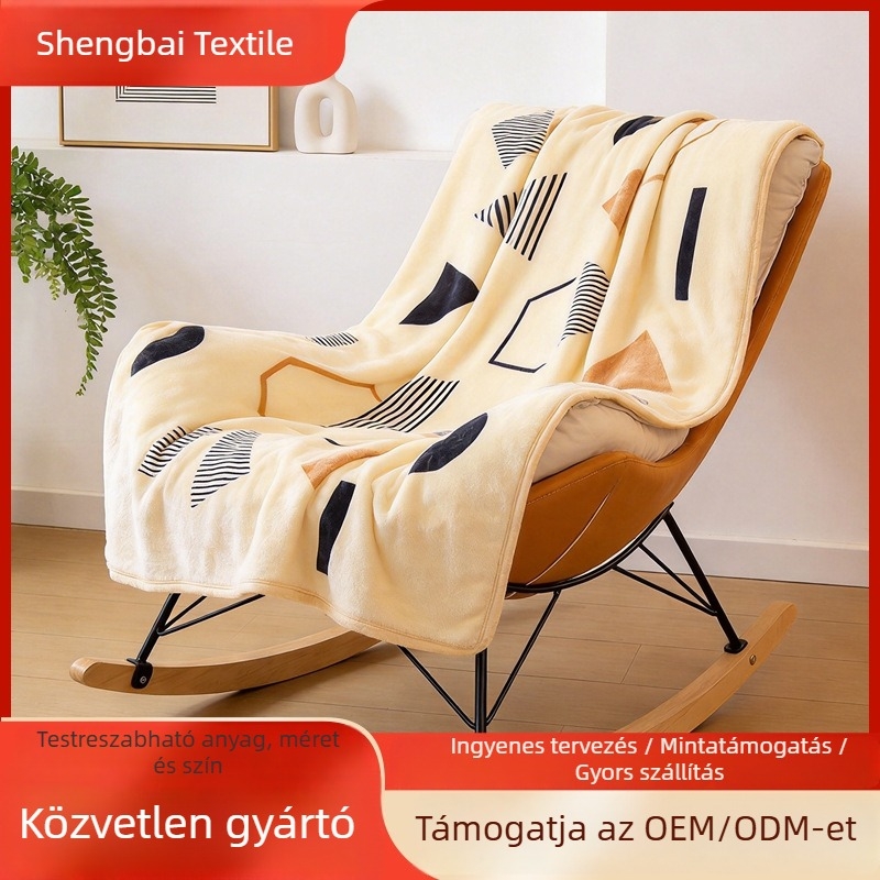 Korall fleece takaró kollégiumba, egyszemélyes, meleg, minimalist stílusú, testreszabható nyomtatással
