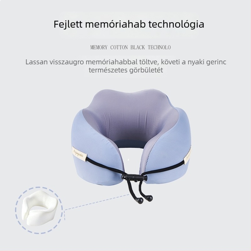 U alakú memóriahab nyakpárna 360° támogatással és kényelmes körbefogással