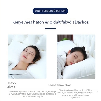 Szállodai párna töltete toll bársony – fehér pamut huzat, téglalap alakú, prémium minőség