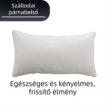 Szállodai párna töltete toll bársony – fehér pamut huzat, téglalap alakú, prémium minőség