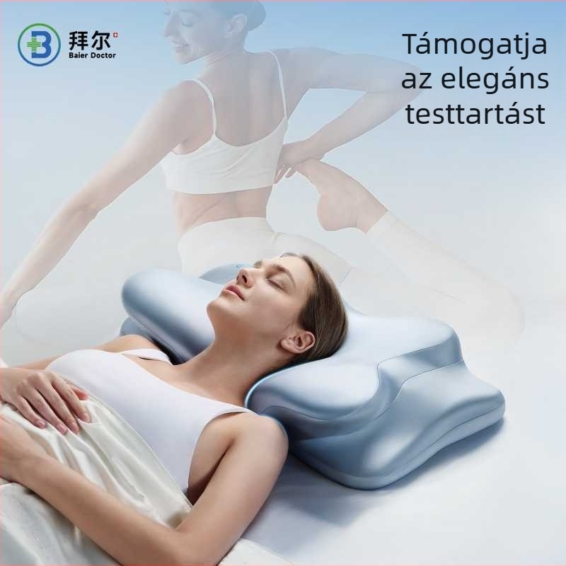 Memóriahabos párna oldalt fekvéshez, nyaki gerinc támogatás, pillangó alakú, felnőtteknek