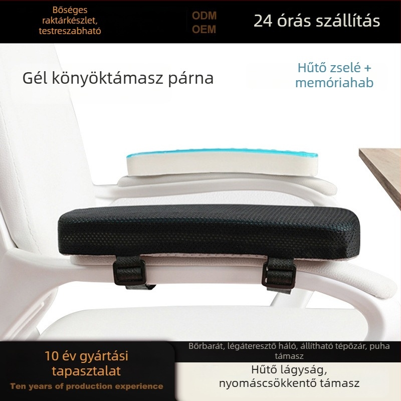 Irodai szék karfa alátét memóriahabos könyöktámasz, lassú visszaalakulással, hosszú üléshez