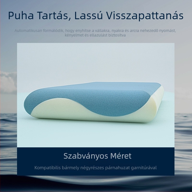 Memóriahabos nyakpárna készlet huzattal és maggal — uniszex alvópárna a nyaki gerinc támogatásával, mély alvás, lassú visszanyerés