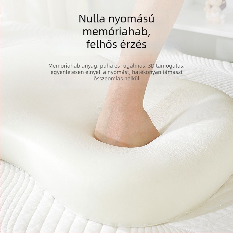 Gyerek memóriahabos párna négy évszakos nyak-támasz, memóriahab maggal és huzattal – mosható készlet