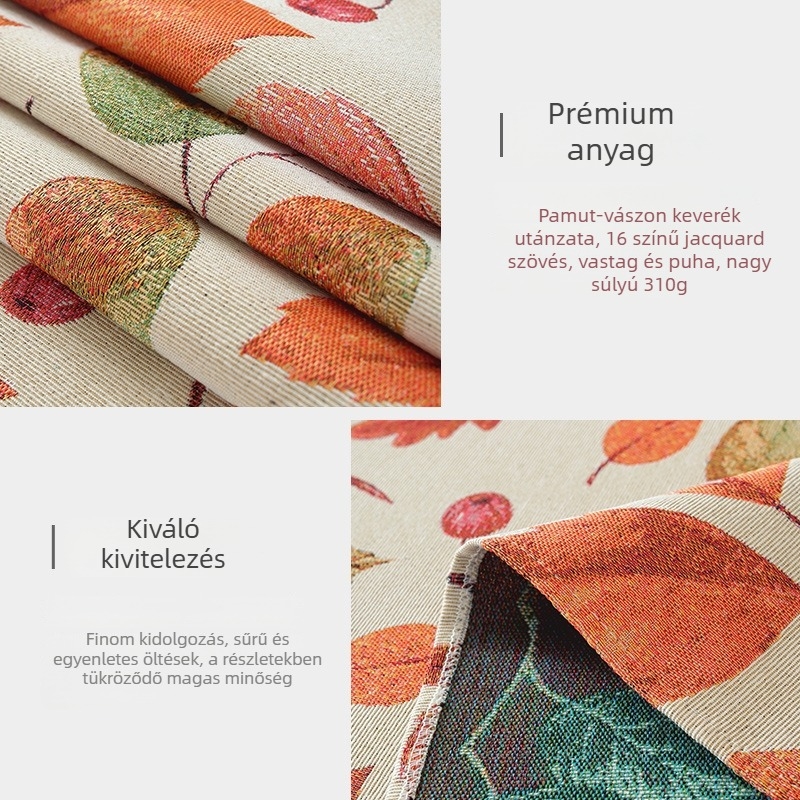 Pamut-len utánzó jacquard terítő, retro stílusú, kiváló minőségű étkezőasztalhoz és kávéasztalhoz, porvédő dekoráció, testreszabható