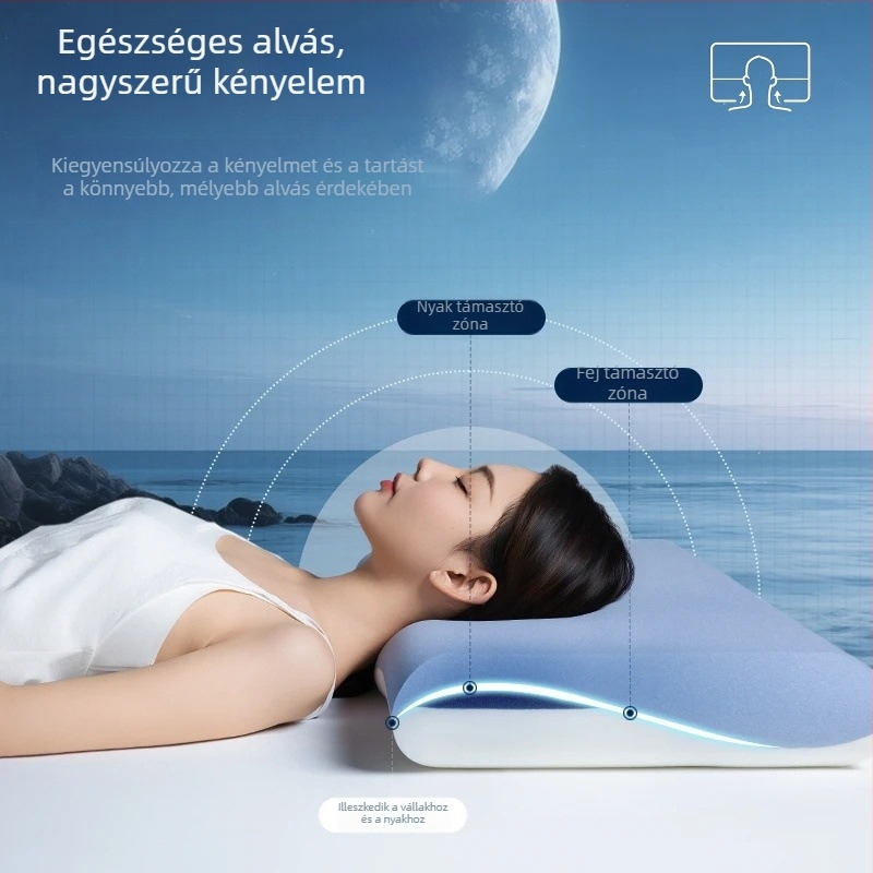 Ötcsillagos hotel stílusú mélyalvás párna, Pro hárommagos memóriahabos párna, második generáció, lassú visszahúzódás