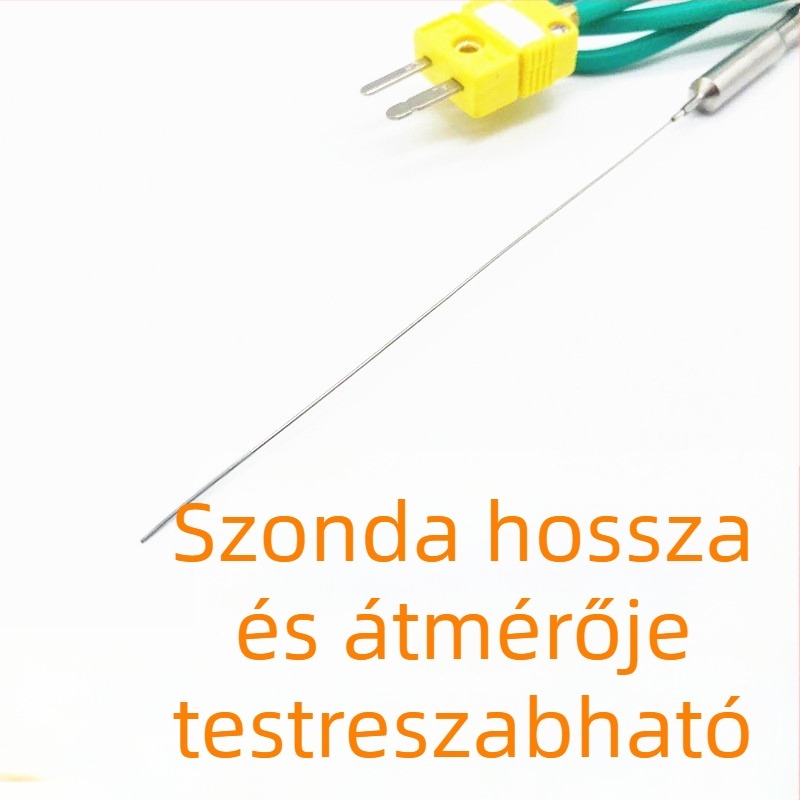 K-típusú páncélozott hőelem zöld szilikon szigeteléssel, hőmérséklet-szenzor és mérőzónás, pontos hőmérséklet-mérés