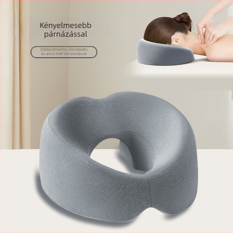 Memóriahabos arc- és testpárna szépségszalon masszázságyhoz – ovális alakú, 5–10 cm magasság.