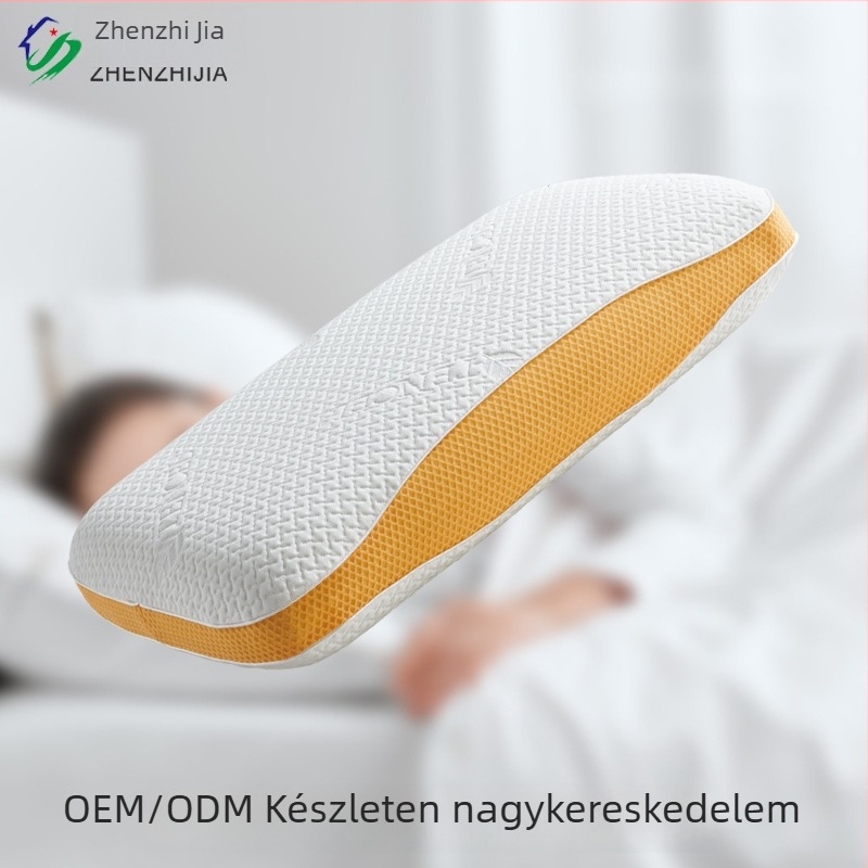 Biobázisú hidrofíliás gyapot párna memóriahabos töltettel, nyaki gerinc támogatás, nem deformálódik, nyomásmentes memória párna, téglalap alakú, Lyocell anyag