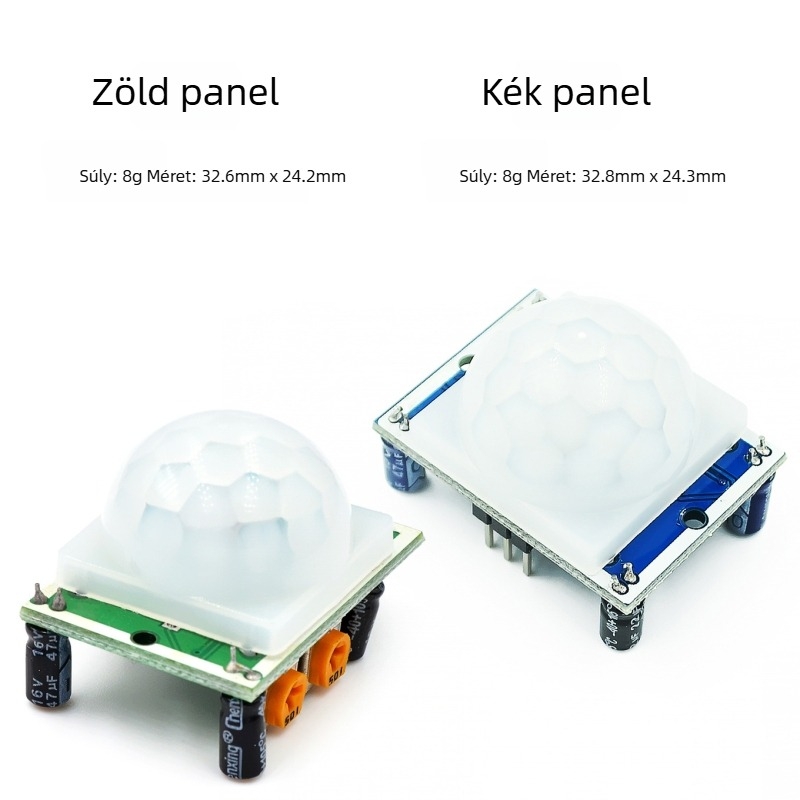 HC-SR501 PIR modul pyroelektrikus szenzorral, zöld vagy kék PCB opció