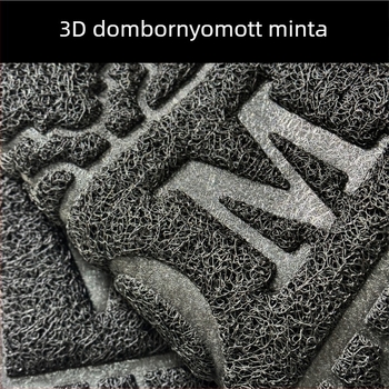 Fekete PVC padlószőnyeg selyemhurkkal, kopásálló, 3D-relief mintázatú bejárati szőnyeg, otthoni használatra, por eltávolítása