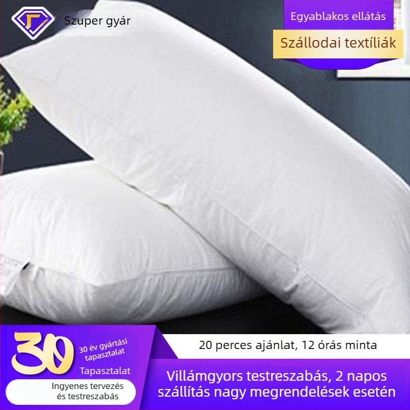 Huaju Ötcsillagos hoteltextil: 100% pamut párna Feather Velvet maggal, nagykereskedelem