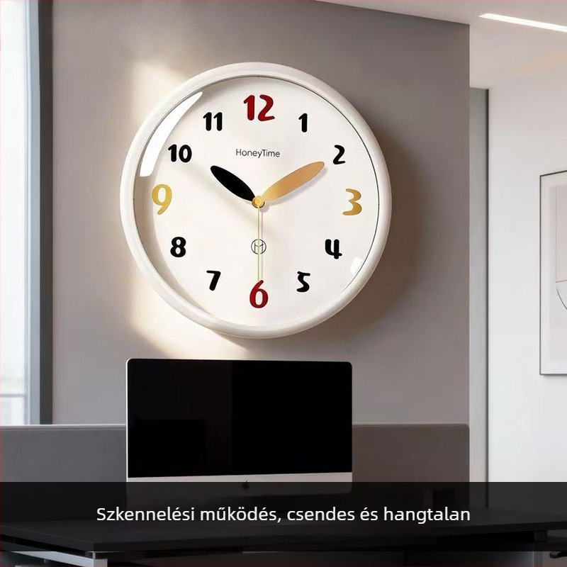 Kiemelkedően magas minőségű falióra modern minimalistikus dizájnnal, otthoni használatra, kreatív, csendes, fali szerelés fúrás nélkül