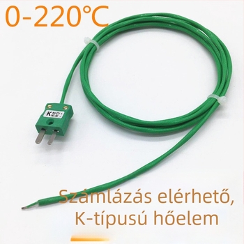 K-típusú termopár-kompenzációs vezeték, zöld árnyékolt többszálú sodrott pár, hőmérsékletmérő kábel dugóval és aljzattal