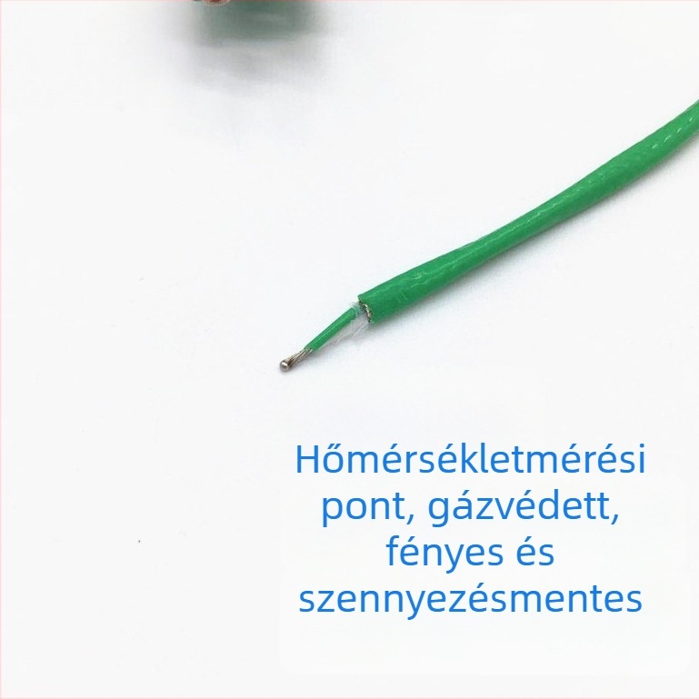 K-típusú termopár-kompenzációs vezeték, zöld árnyékolt többszálú sodrott pár, hőmérsékletmérő kábel dugóval és aljzattal