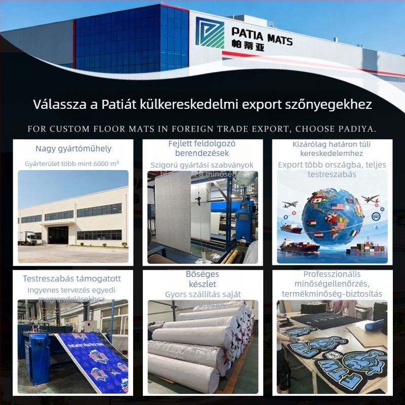 Kereskedelmi bejárati szőnyeg, csúszásmentes, logóval testre szabható, vastított kivitel, szennyeződés- és nedvszívó