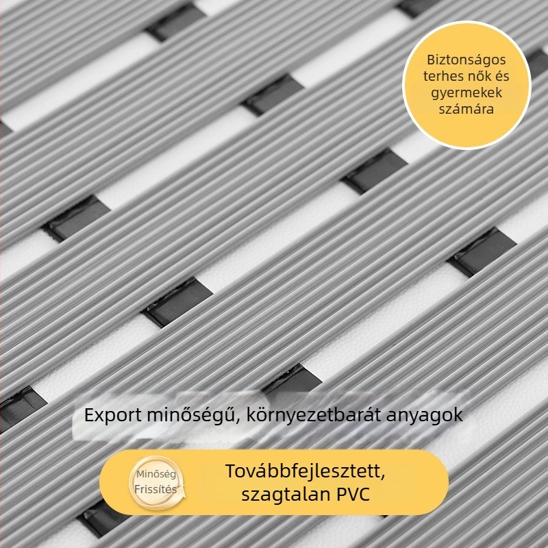 Modern PVC anti-slip fürdőszobai szőnyeg zuhanyzóhoz, négyszögletes kialakításban
