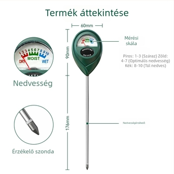 Kertészeti talajnedvesség-szenzor növényekhez, pontos nedvességmérő