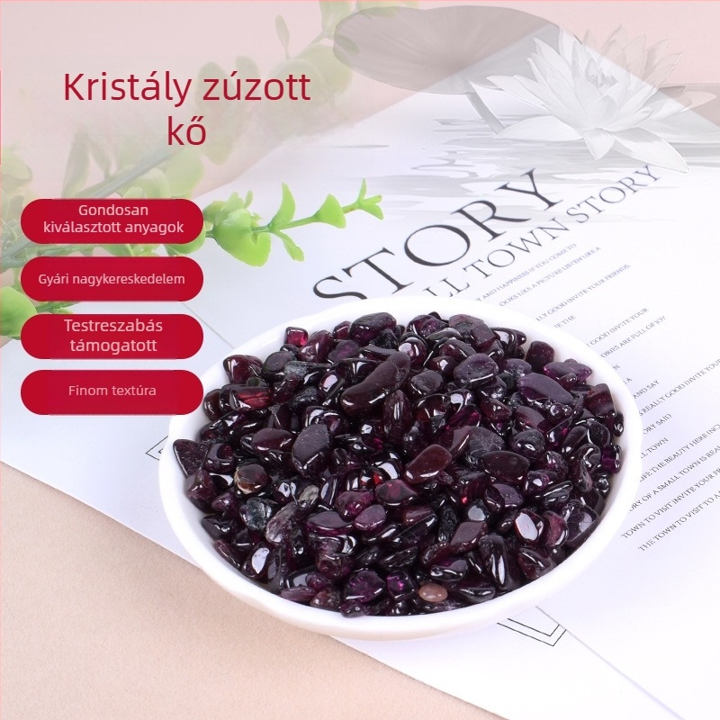 Gránát-kristály kavics, szabálytalan apró részecskék tájdekorációhoz