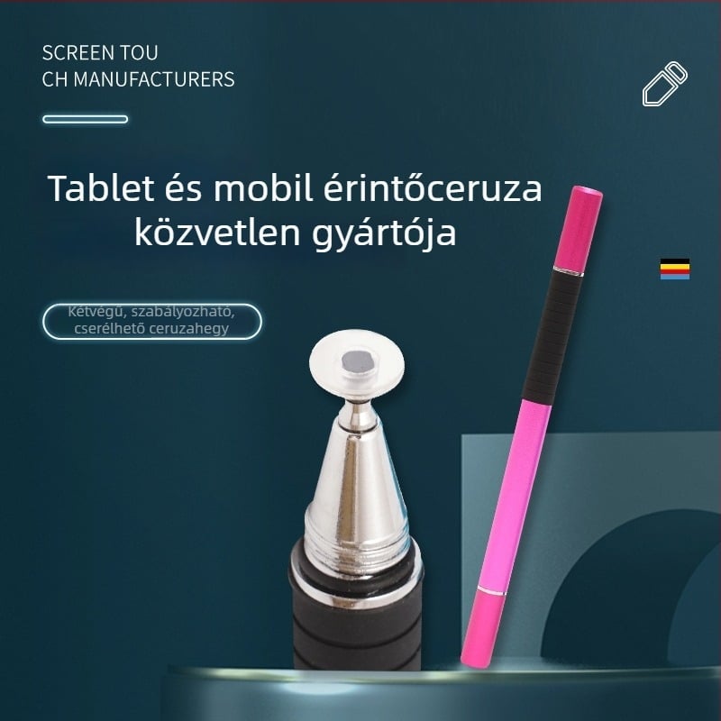 Univerzális mágneses sapkás diszk kapacitív stylus okostelekre és táblagépekre, hordozható érintő toll