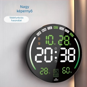 Nothing 8802 LED falióra nagy képernyővel – kör alakú nappali óra, hőmérő, naptár, ébresztő és környezeti fény