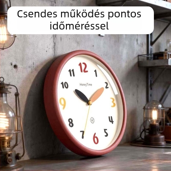 Modern minimalista falióra otthoni használatra, csendes működés, kerek forma, fúrás nélkül a falra szerelhető, nappali és hálószobahoz