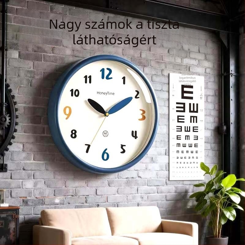 Modern minimalista falióra otthoni használatra, csendes működés, kerek forma, fúrás nélkül a falra szerelhető, nappali és hálószobahoz