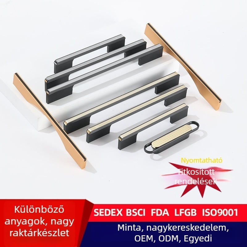 Rejtett szekrényajtó fogantyú, modern minimalist dizájn, nordic stílus, cinkötvözet