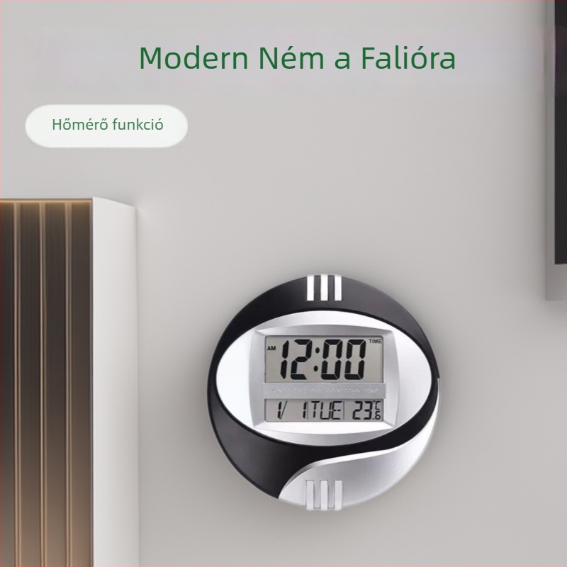 3885 Modern digitális falióra csendes működésű, nappaliba és hálószobába