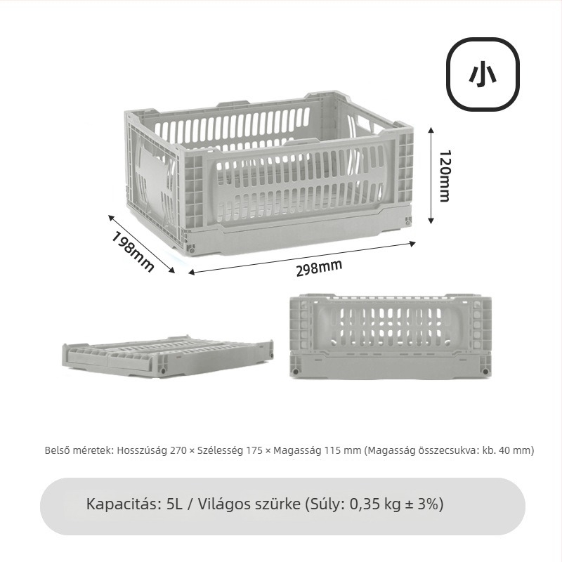 Összecsukható tárolókosár és asztali rendező, kompakt mini kosár otthonra és kempingezéshez