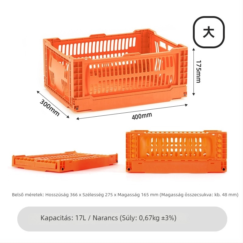 Összecsukható tárolókosár és asztali rendező, kompakt mini kosár otthonra és kempingezéshez