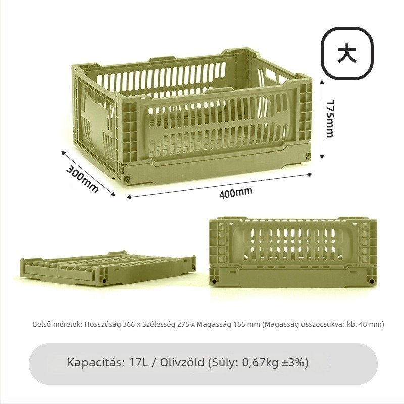 Összecsukható tárolókosár és asztali rendező, kompakt mini kosár otthonra és kempingezéshez