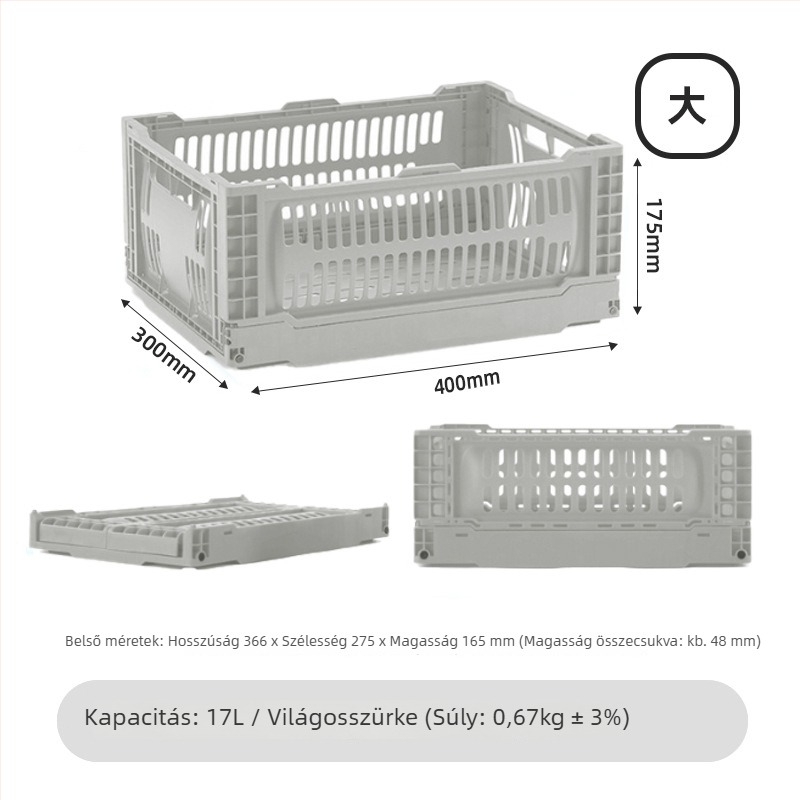 Összecsukható tárolókosár és asztali rendező, kompakt mini kosár otthonra és kempingezéshez