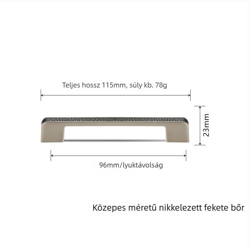 Hosszú szekrényfogantyú, fekete, cinkötvözet, elektropolírozott felülettel, európai stílus, modern minimalist