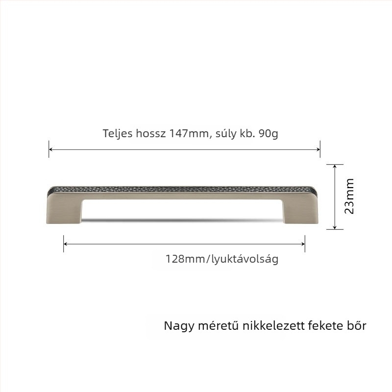 Hosszú szekrényfogantyú, fekete, cinkötvözet, elektropolírozott felülettel, európai stílus, modern minimalist