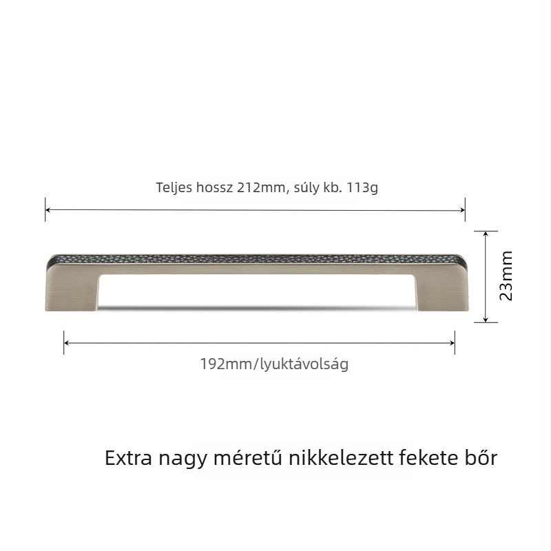 Hosszú szekrényfogantyú, fekete, cinkötvözet, elektropolírozott felülettel, európai stílus, modern minimalist