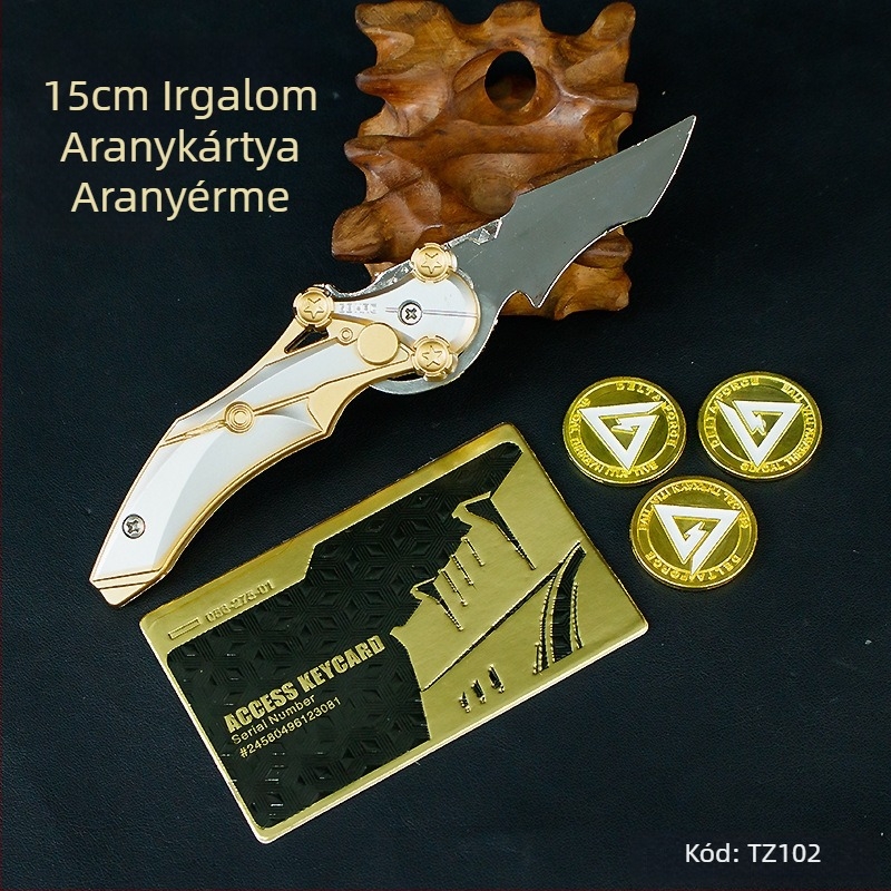 15 cm-es Újévi figurakészlet arany kártyával és aranyérmékkel – modell dekoratív